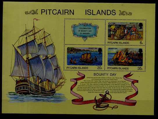 Pitcairn 176a MNH s/s Bounty day/Ships SCV9