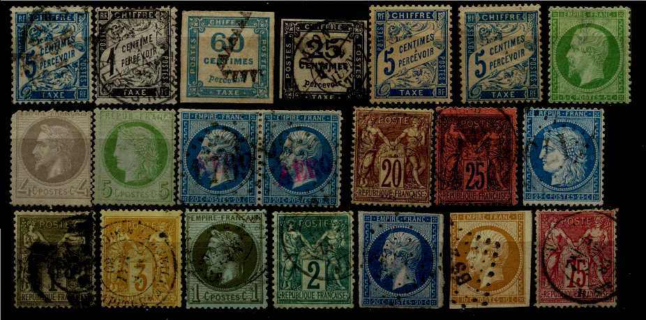 France 21 used/mint values pre-1880/mixed condition