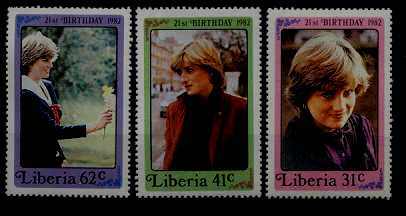 Liberia 958-60 MNH Diana SCV4.35