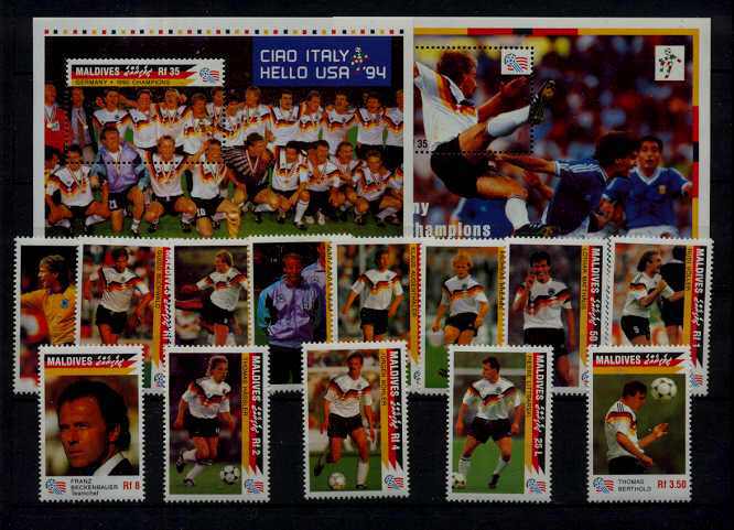 Maldive 1773-87 MNH Football-94 SCV33.15