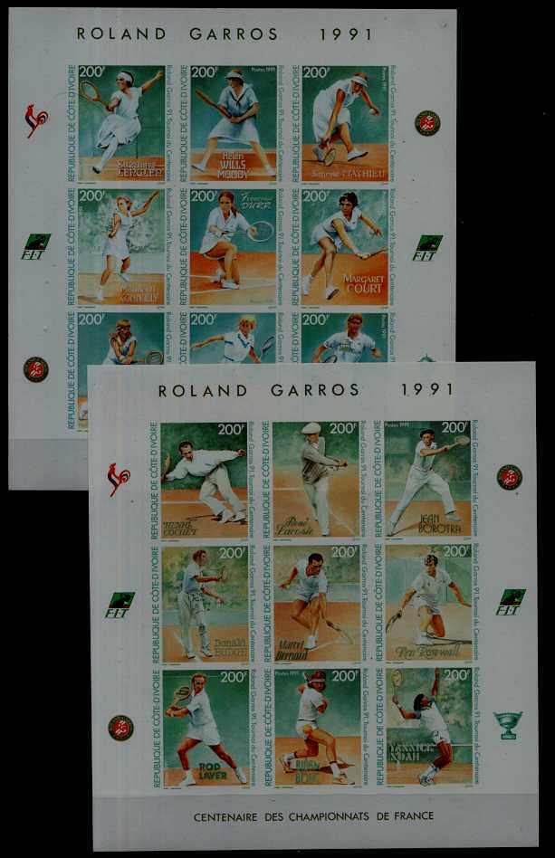 Ivory Coast 900-01 MNH imperf. m/s Tennis