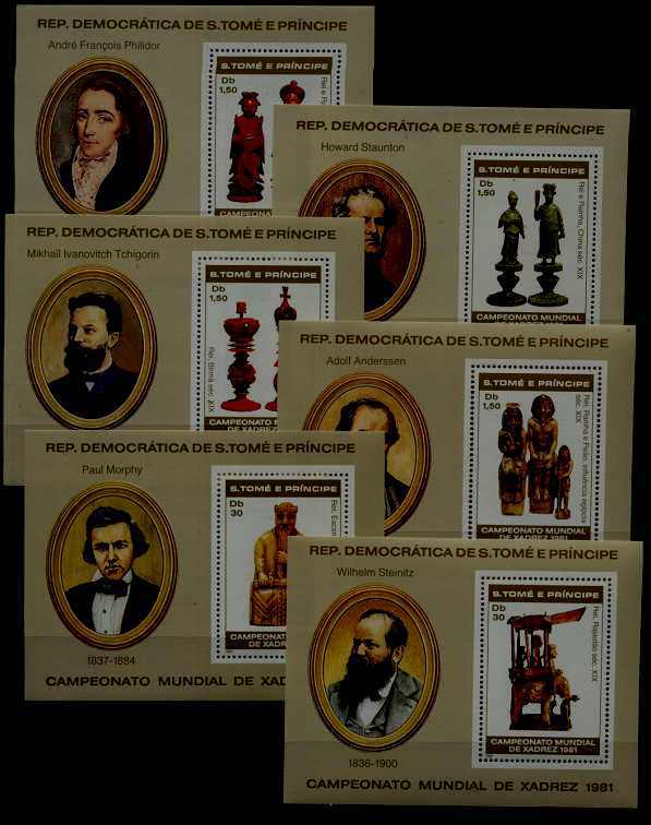 St.Thomas Prince 618-23/ 6 MNH s/s Chess