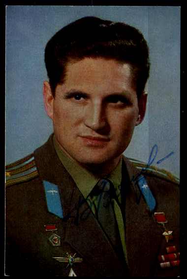 Russia card Space signed Volinov