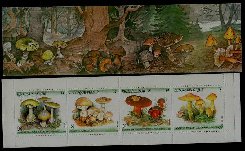 Belgium 1414 MNH booklet Mushrooms SCV7.25