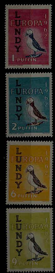 Lundy 4 MNH values Birds/Europa-62