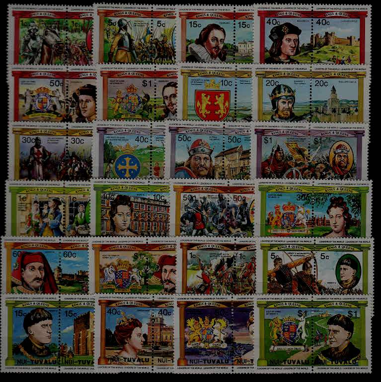 Tuvalu MNH lot Queens/Kings/ 48v