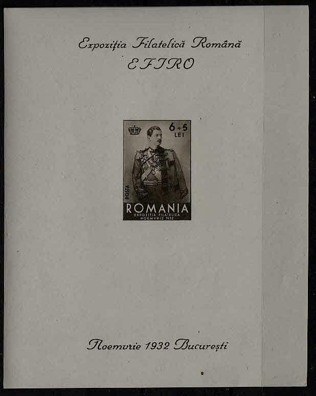Romania B40 MNH s/s King Carol SCV50