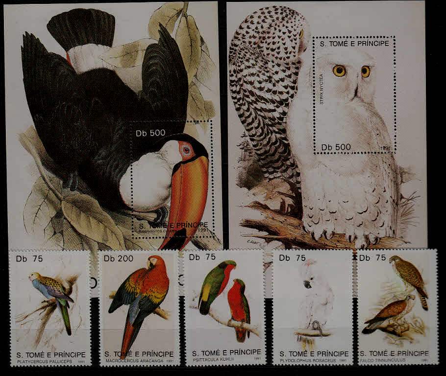 St.Thomas Prince 1000-06 MNH Birds SCV30.50