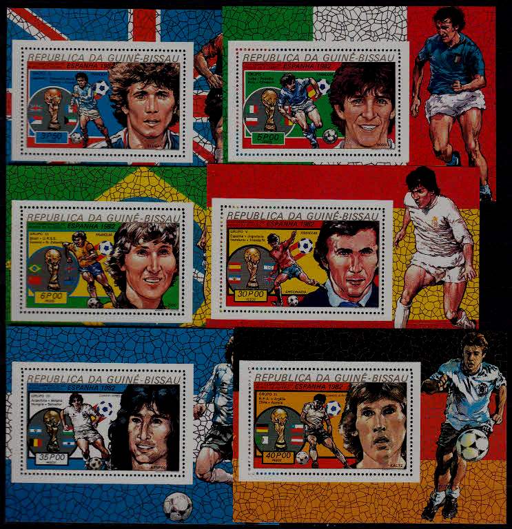 Guinea Bissau 432-35/C44-45/ 6 MNH s/s Football-82