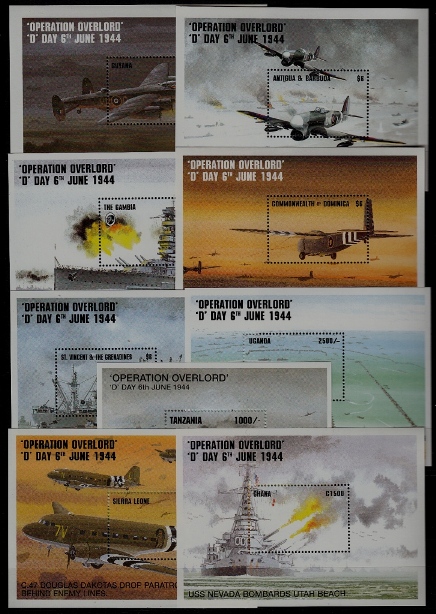 British Com. 9 MNH s/s World War II Operation overlord