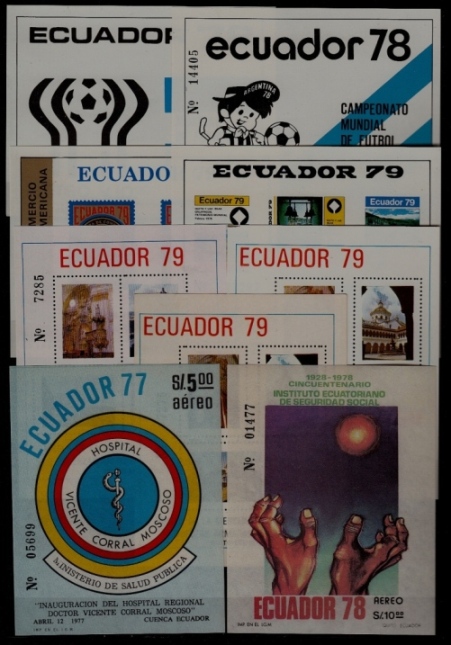 Ecuador 9 MNH s/s 1977-79