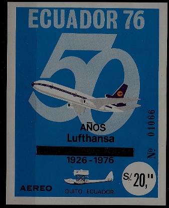 Ecuador C575 MNH s/s Aviation/Lufthansa