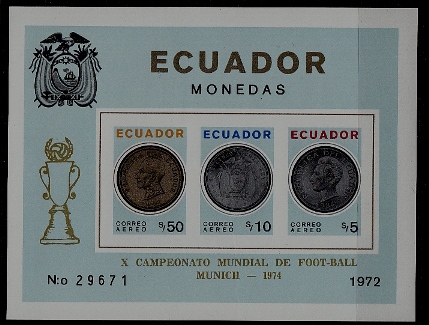 Ecuador C532a imperf. MNH s/s Football-74 SCV60
