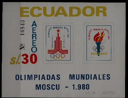 Ecuador C697 MNH s/s Olympic-80 SCV6.75
