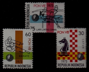 Indonesia 847-49 MNH Sport(Karate/Chess) SCV8.50