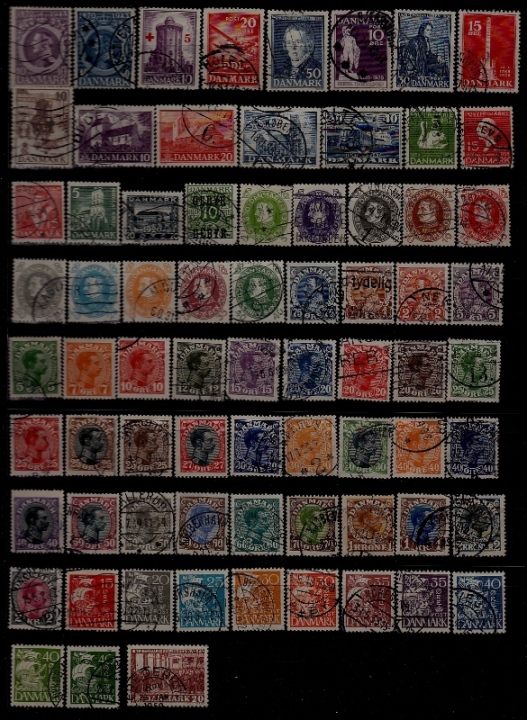 Denmark 72 used/mint values pre-1950