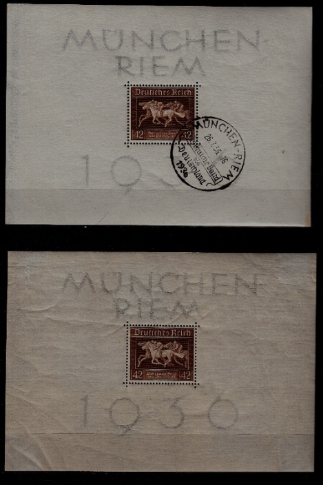Germany Reich B90 MNH/used s/s Horse race SCV37/50/faults