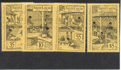 St.Lucia 706-09/MNH VF Abolition of slawery/specimen