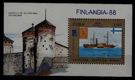 Cuba 3034 MNH s/s Ships/Finlandia-88 SCV4