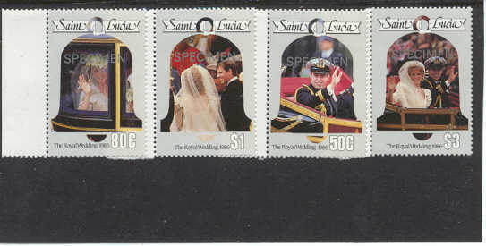 St.Lucia 846-49/MNH VF Royal wedding/specimen