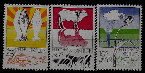 Netherlands Antilles 382-84 MNH Agriculture/ Fishing SCV1.10