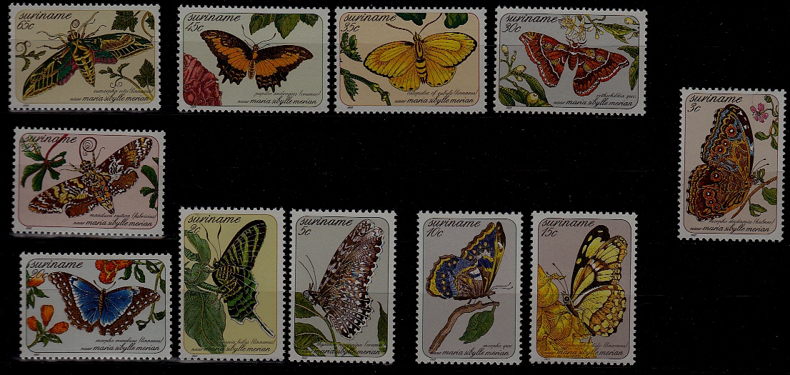 Suriname 643-54 MNH Butterflies SCV11