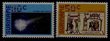 Suriname 747-48 MNH Space/Halley SCV3