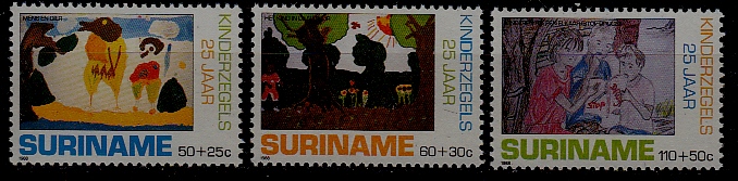 Suriname B368-70 MNH Children drawings SCV4.35