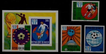 Niger 438-42 MNH imperf. Football-78