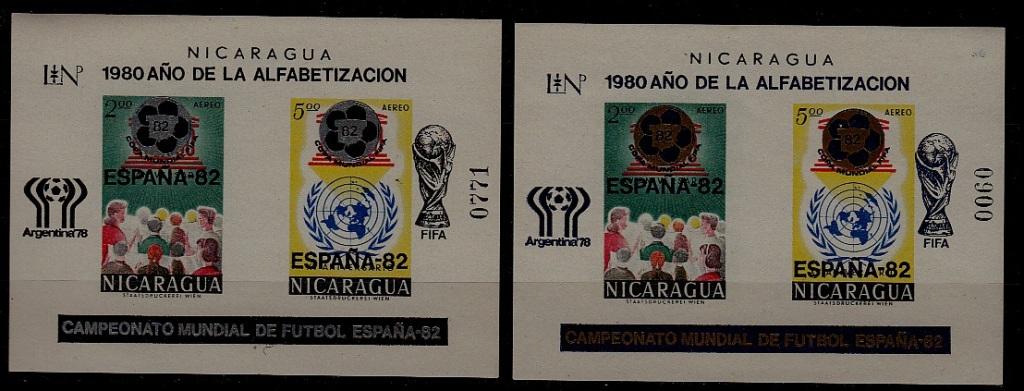Nicaragua Mi.bl.117A.117B MNH s/s Football-78/82