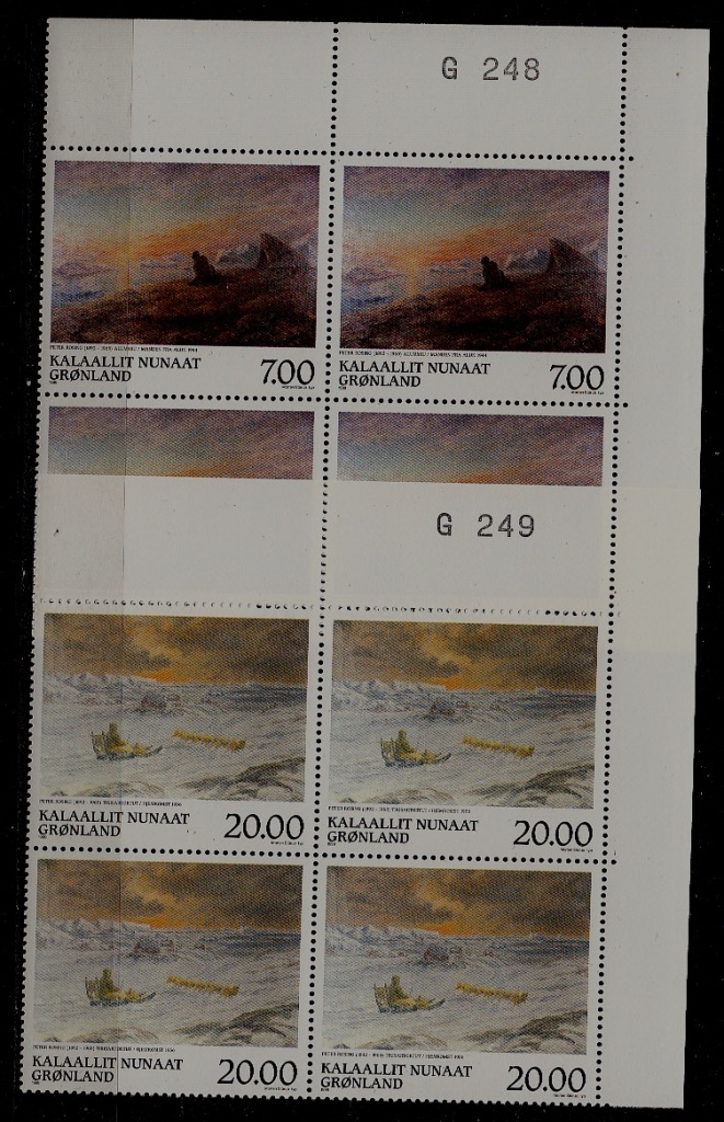Greenland 349-50 MNH bl.of 4 Painting SCV40