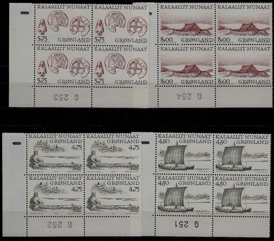 Greenland 351-54 MNH bl.of 4 Arctic vikings SCV39