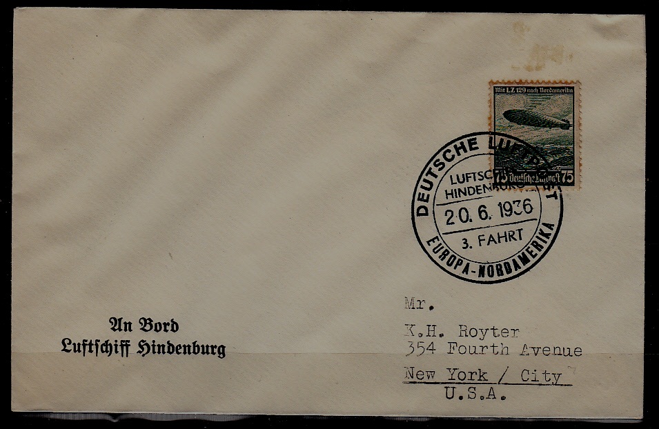 Germany Zeppelin cover 3.NAF 20.6.36