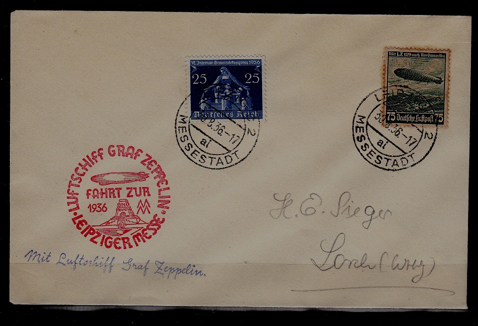 Germany Zeppelin cover Leipzig F. 30.8.36