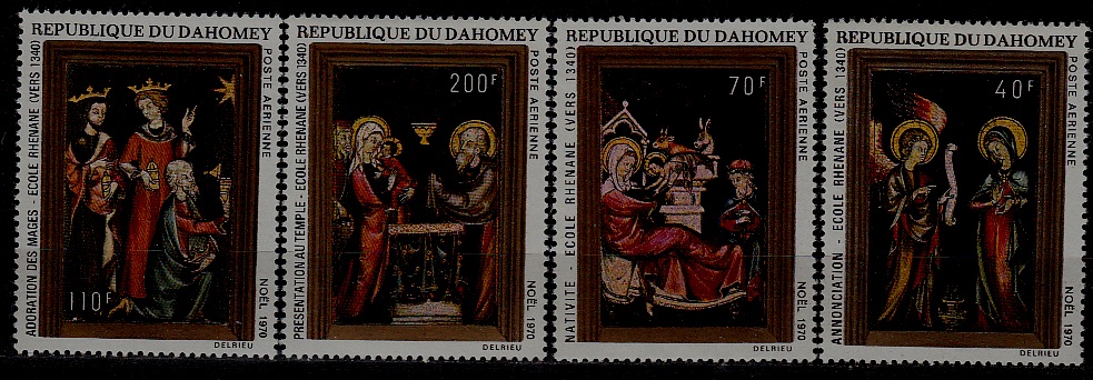 Dahomey C132-35 MNH Painting/Christmas-70 SCV7.95