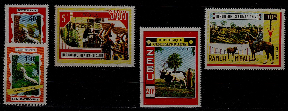 Central Africa 131-34/C83 MNH National plan/Cheese/ Animals/Factory SCV15.95