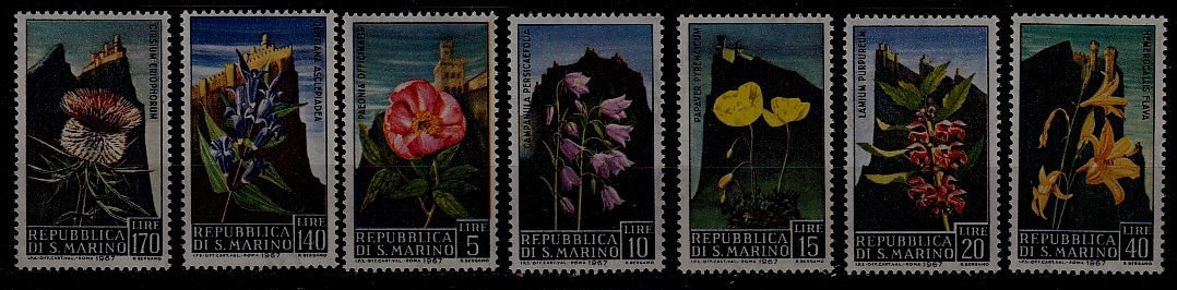 San Marino 654-60 MNH Flowers SCV1.40