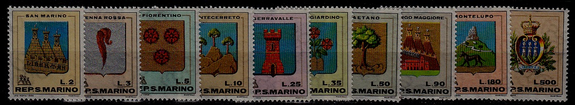 San Marino 677-86 MNH Coat of arms SCV2.50