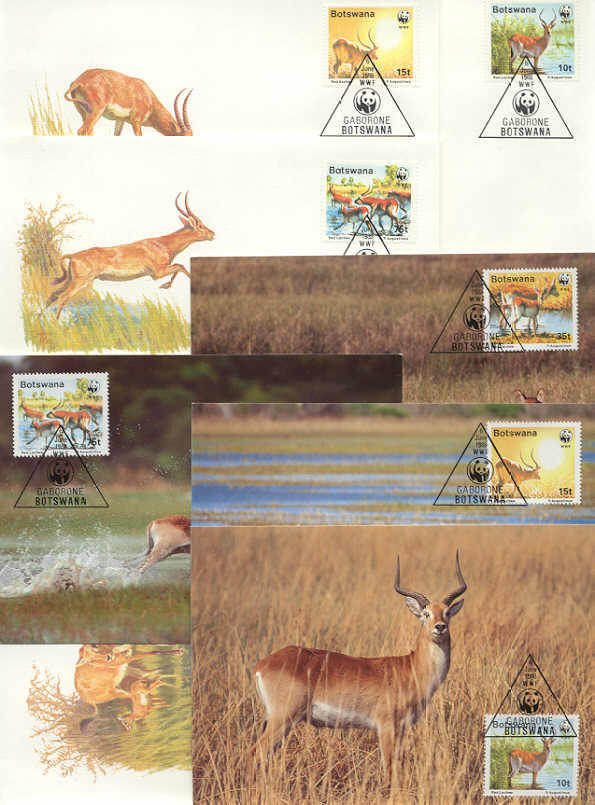 Botswana 8 FDC/cards WWF 1988