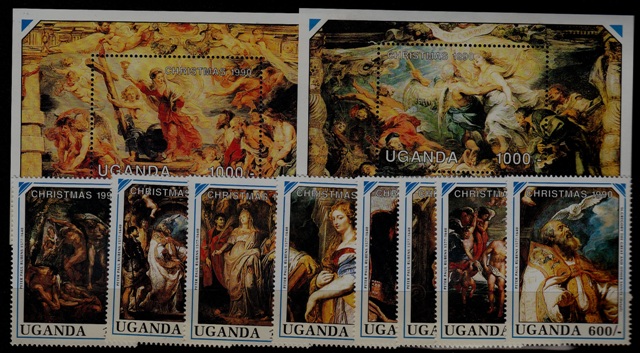 Uganda 845-54 MNH Painting/Rubens/Christmas-90 SCV24