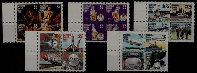 Barbuda 318-22 MNH Transport/Painting/Space SCV12.25
