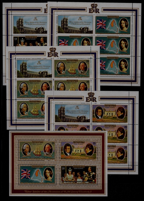 Aitutaki 148-51, 5 MNH m/s Elizabeth II/Ships SCV20.50