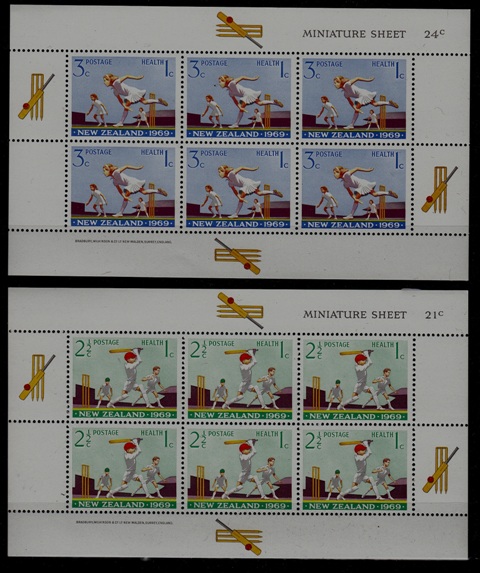 New Zealand B77a-78a MNH m/s Cricket SCV24