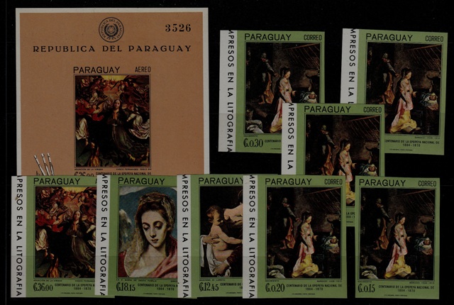 Paraguay 1008-15 MNH imperf. Painting