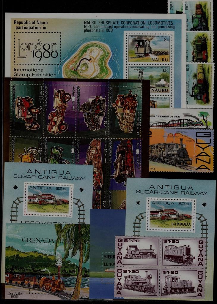 Worldwide MNH lot Trains 88v+44s/s