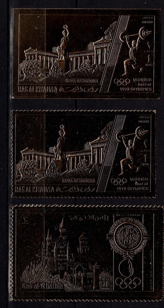 Ras Al Khaima MNH Olympic-72/ 3v/ gold