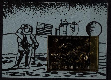 Sharjan Mi.bl. 134B MNH s/s Space/ gold