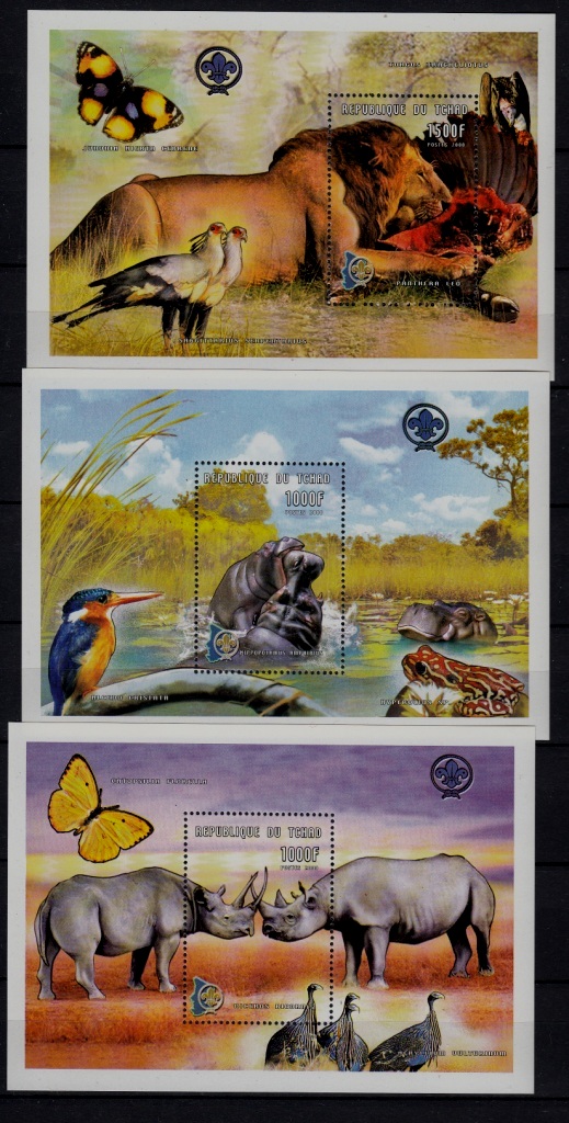 Chad 882-84 MNH Animals/Scouts SCV16