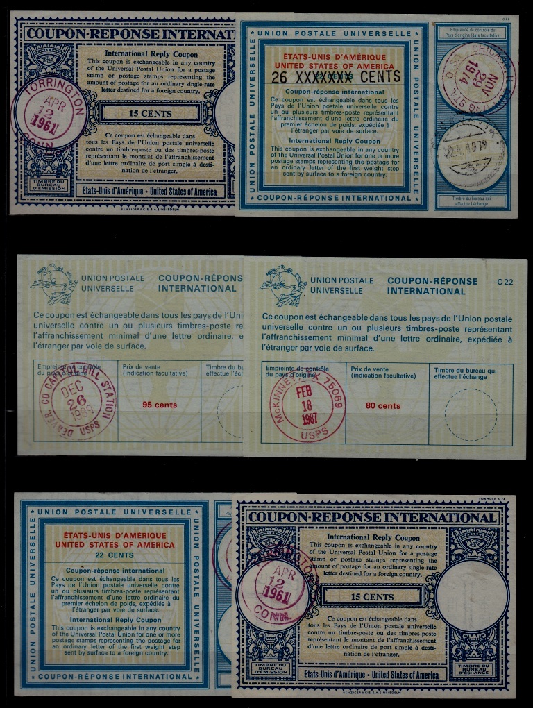 USA 6 IRC (intl. reply coupon) 1961-89