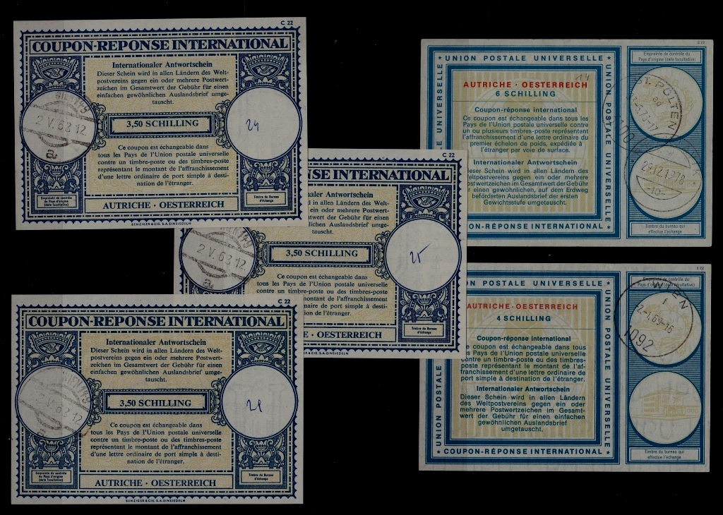 Austria 5 IRC (intl. reply coupon) 1963-78